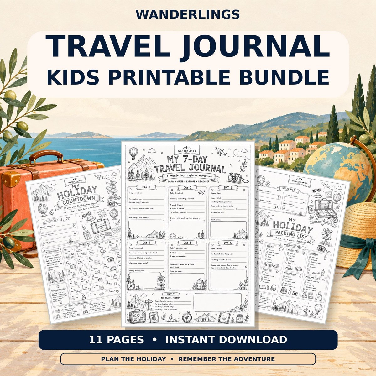 Travel Journal Bundle Etsy listing preview