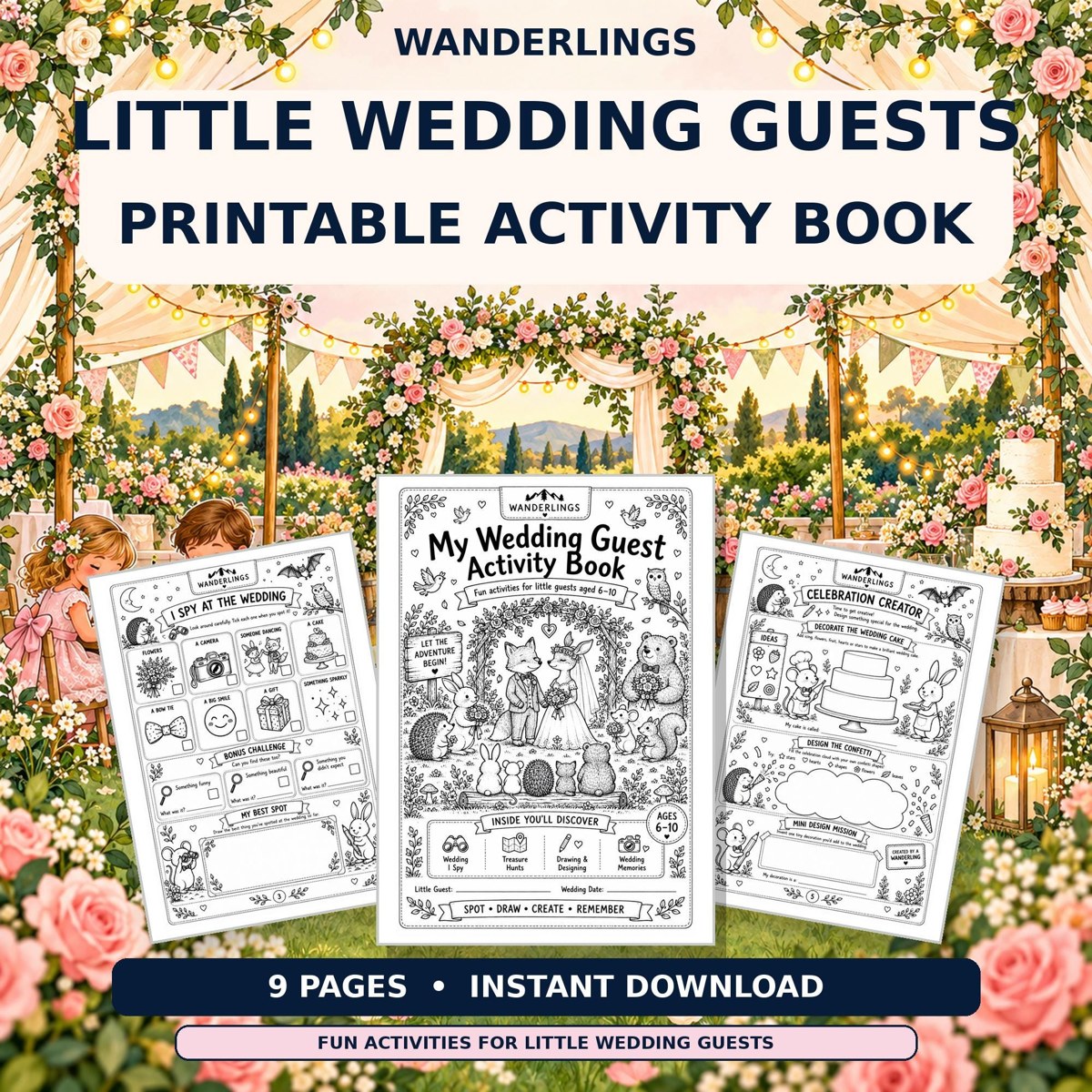 Wedding Activity Sheets Etsy listing preview