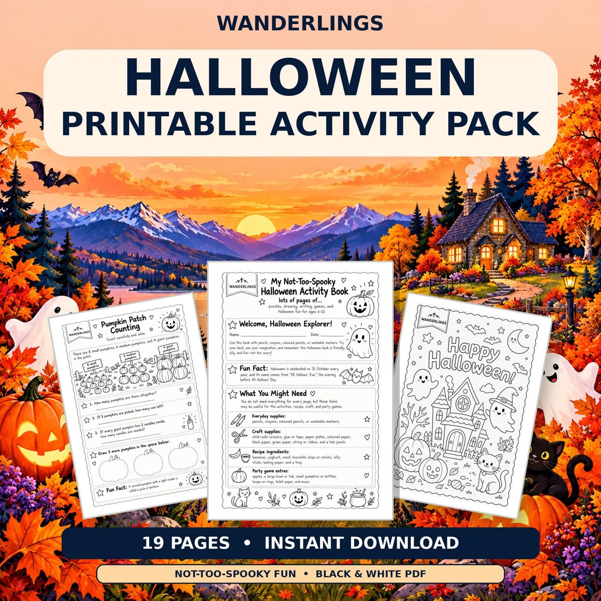Halloween Activity Book Etsy listing preview