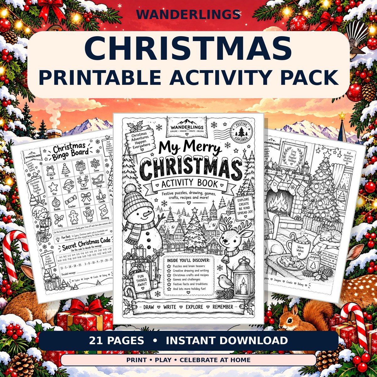Christmas Activity Pack Etsy listing preview