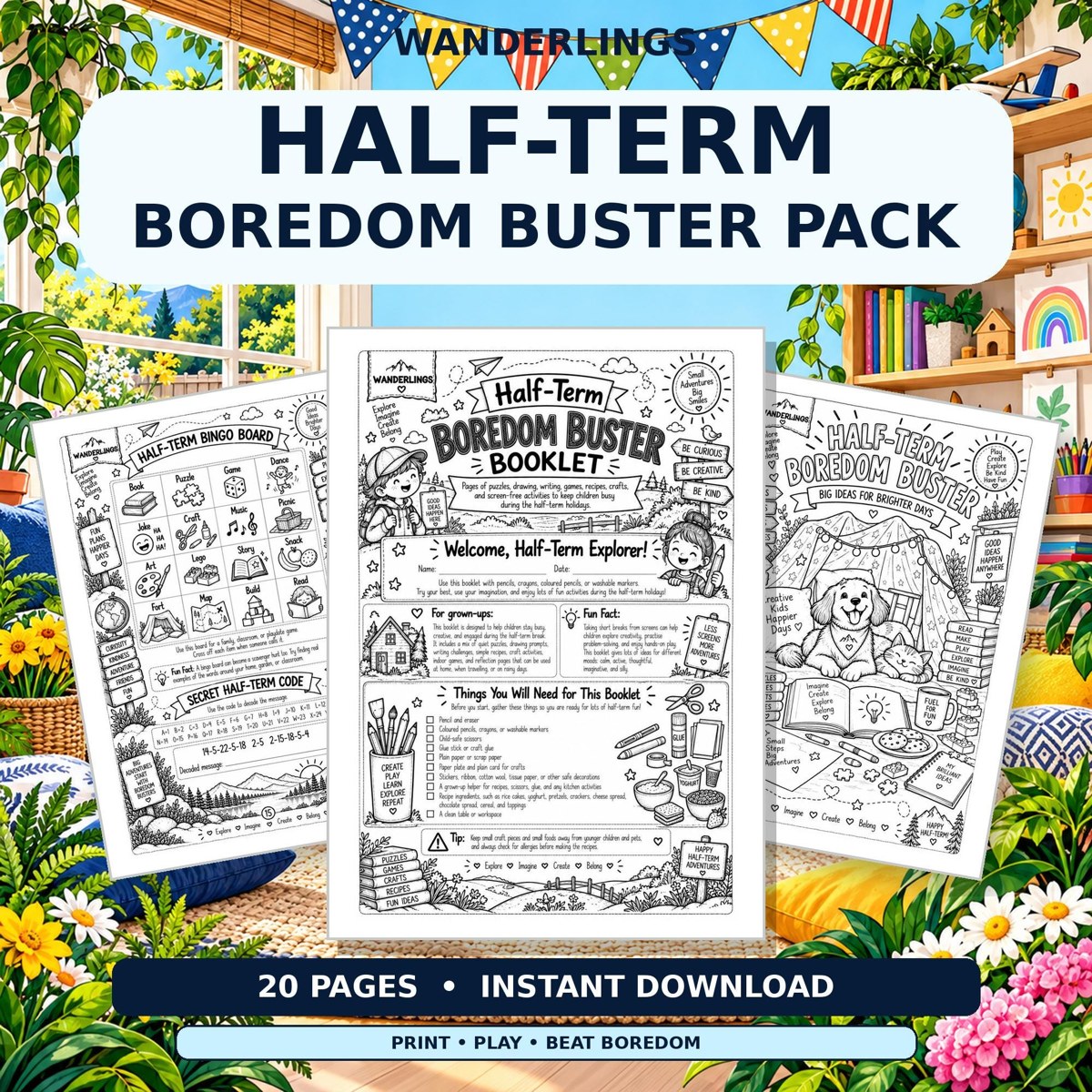 Half-Term Boredom Buster Etsy listing preview