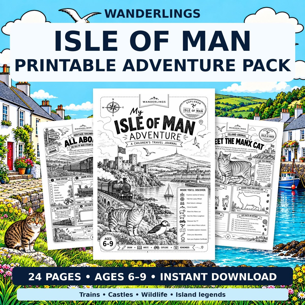 Isle of Man Adventure printable pack cover