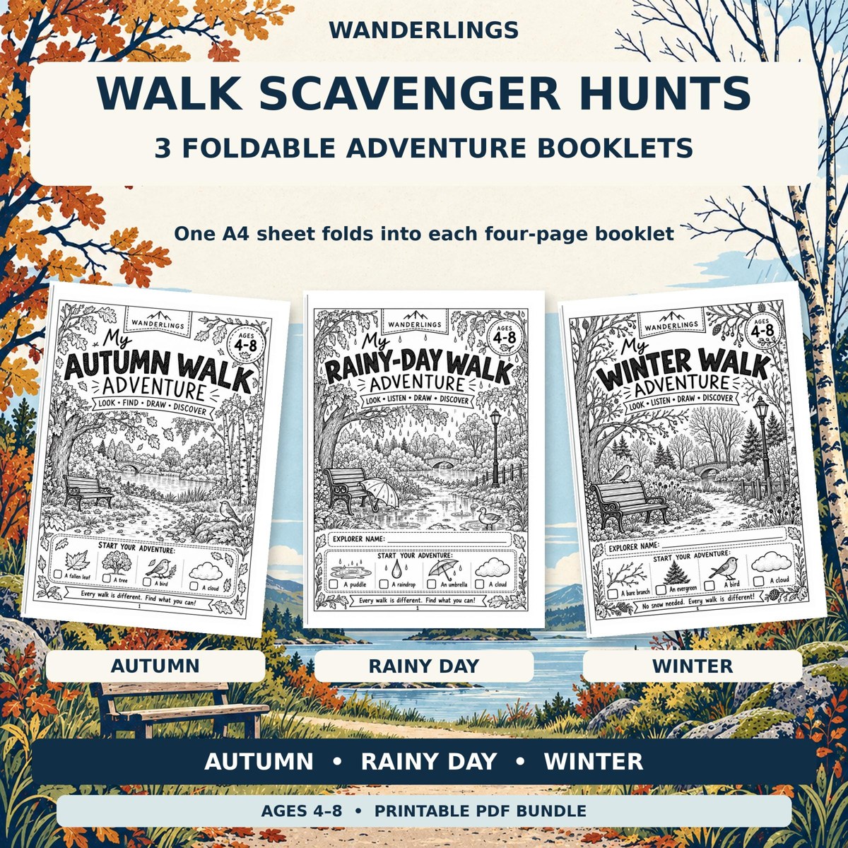 Nature Scavenger Hunt Booklets Etsy listing preview