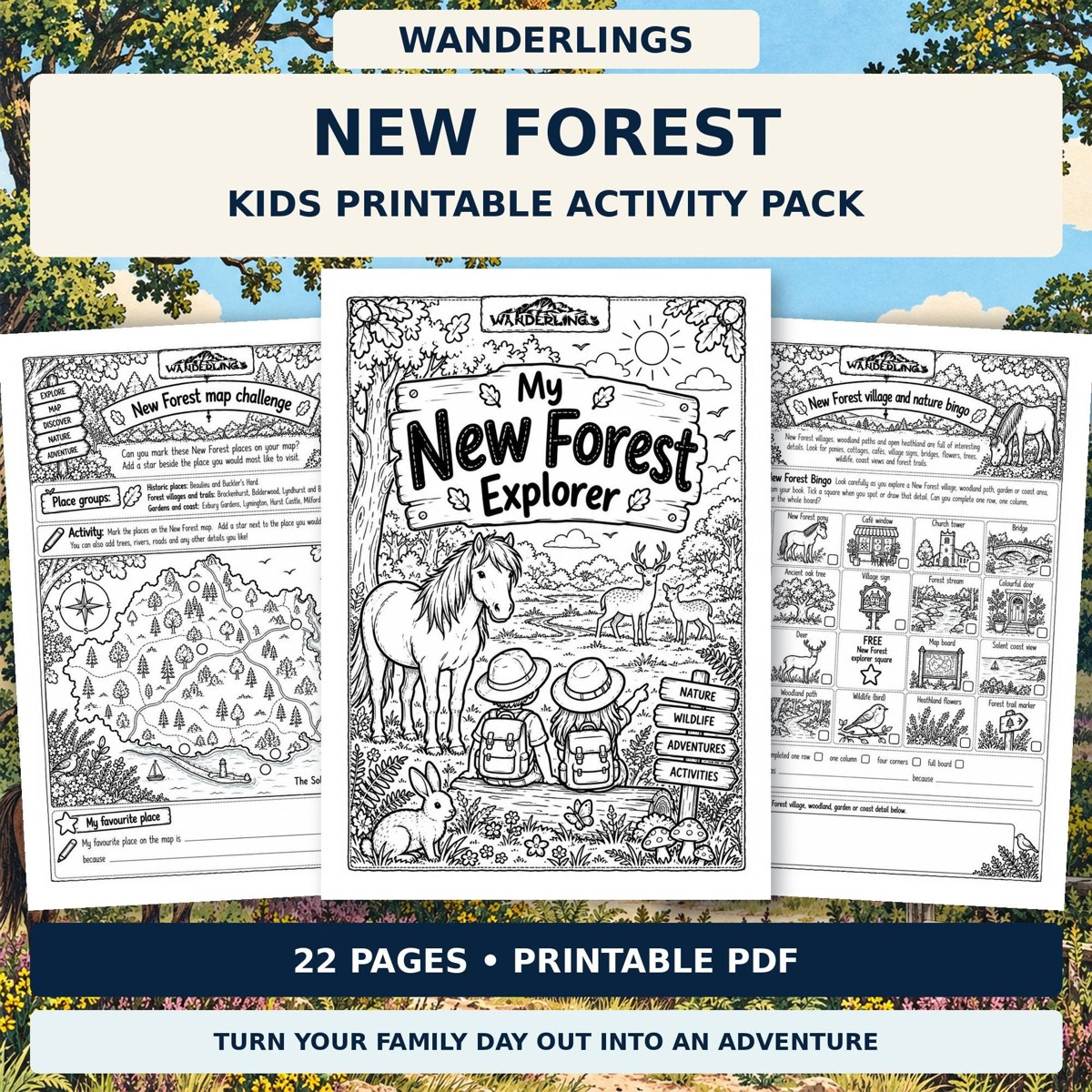 New Forest Explorer printable pack cover