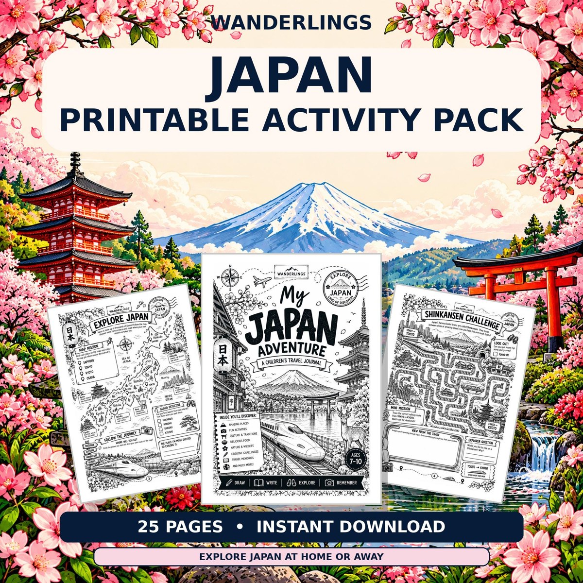 Japan Adventure printable activity pack cover