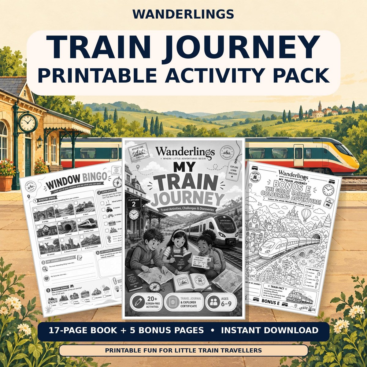Train Journey Pack printable activity pack cover